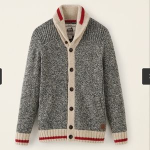 Roots cabin cardigan sock monkey sweater